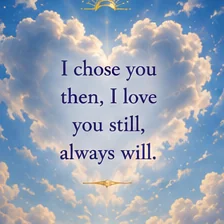 Card reading: I chose you then, I love you still, always will.