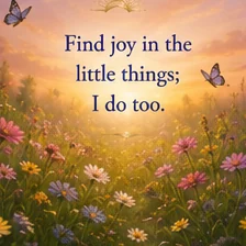 Card reading: Find joy in the little things; I do too.