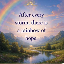 Card reading: After every storm, there is a rainbow of hope.